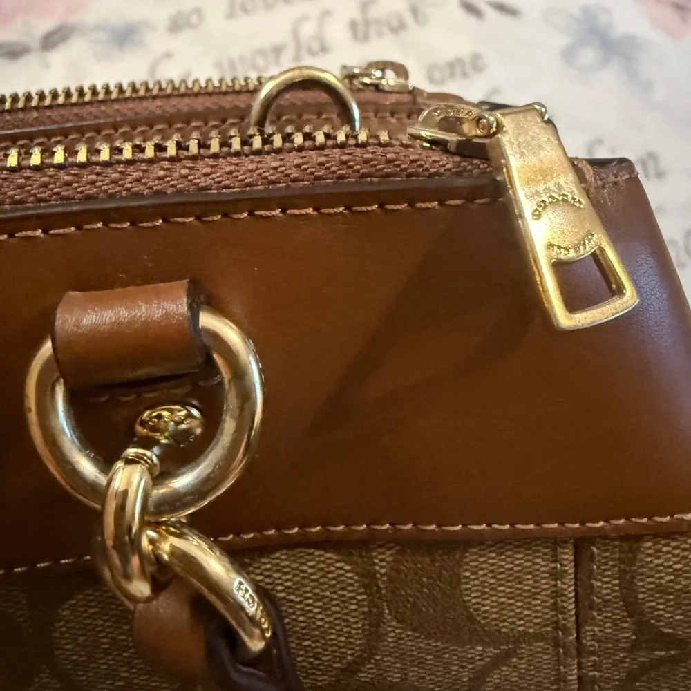 Coach Mini Brooke Carryall in signature canvas Style No. F26139 with straps EUC - Picture 9 of 16